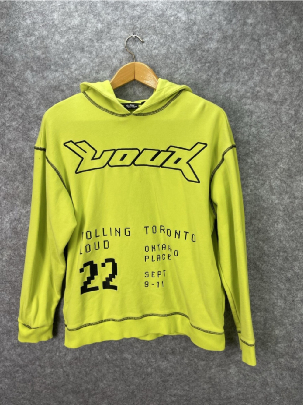 Rolling Loud Hoodie Mens Large Yellow Toronto 22 Ontario Graphic Sweatshirt